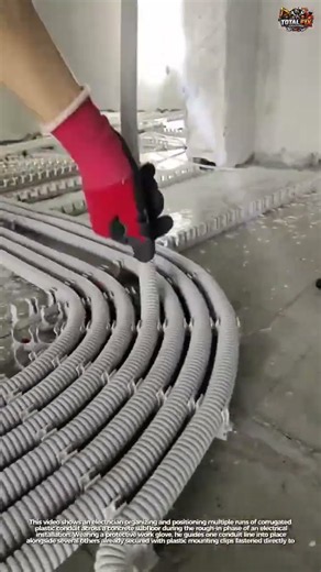Routing Corrugated Electrical Conduit Along a Concrete Subfloor