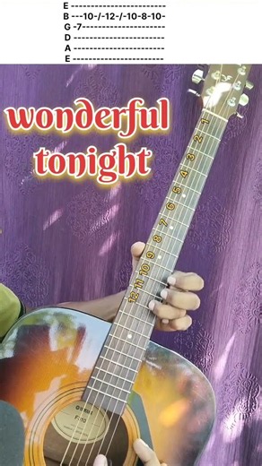 Wonderful Tonight Guitar Tab (Beginners - 2 Strings)