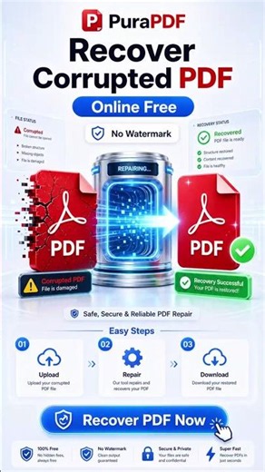 Recover Corrupted PDF Free，Fix Broken PDFs in Seconds #pdftools #pdfconvertor #pdf