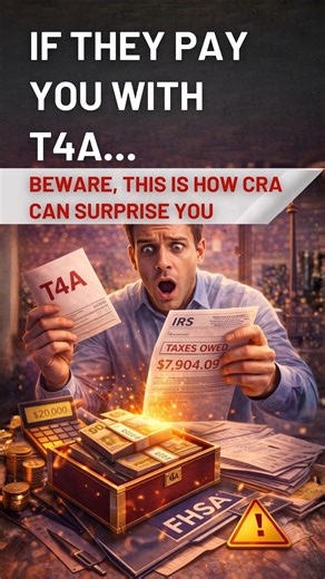 If they pay you with T4A… beware, this is how CRA can surprise you In Canada, having a T4 is not the same as having a T4A 🇨🇦⚠️ And that difference can completely change your tax return. 📌 T4 (Employee): You usually already have deductions withheld from your paycheck (income tax, CPP, and EI). 📌 T4A (Contractor/Self-employed): You often have to plan your taxes, keep receipts, and claim expenses correctly. All of this is under the rules of the CRA (Canada Revenue Agency) and the employment cla