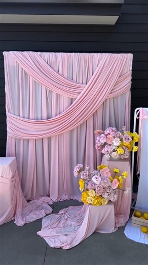 Proof that pink and yellow is the ultimate color duo! 🎀🍋 Beautifully executed by @decorandgraze. This setup is the perfect blend of texture and color. #babyshower #partyideas #babyshowerideas #eventplanner #decorinspo #partytime #eventgoals #babyshowerideas | TableclothsFactory