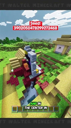 A Small Village With a Portal & Tons of Space to Build 🏡🔥 | Minecraft Bedrock #minecraft #seeds