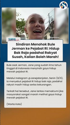 SINDIRAN MENOHOK Bule Jerman ke Pejabat RI: Hidup Bak Raja padahal Rakyat Susah!