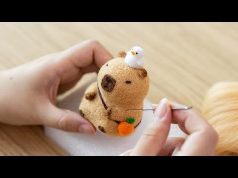 DIY Wool Felt Sitting Capybara Tutorial | Making Adorable Capybara Figurine for Beginners