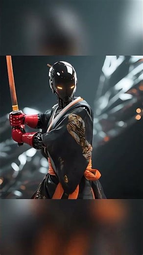 ROBOT SAMURAI shows off his sword skills#shorts#samurai