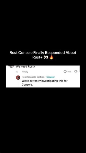 Rust Console Finally Responded About Rust+ 👀 🔥 #shorts #rust #rustconsole