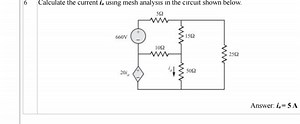 Calculate the current i_a using mesh analysis in the circuit sh... | Filo