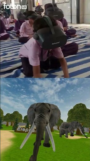 Joy of immersion in Virtual world, kids are learning in VR