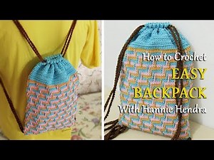 Crochet || [EASY] Merajut Tas Ransel Serut - Drawstring Backpack || Apache Tears Stitch