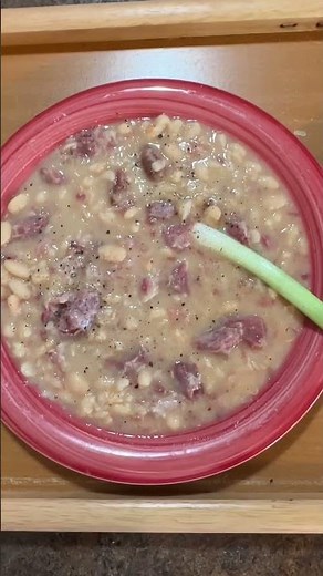 Smoked ham hocks with beans and cornbread ￼