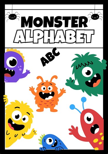 Monster Alphabet Coloring Book PDF | ABC Learning With Cute Monsters for Kids Ages 3-7 | Printable Pages - Etsy