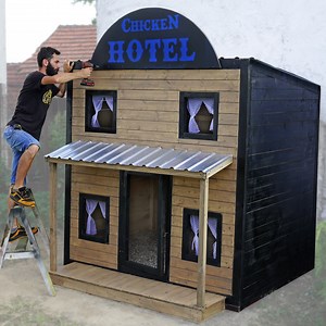 5.7M views · 34K reactions | Chicken Hotel Build - Ultimate Chicken Coop | DIY & Crafts | Facebook