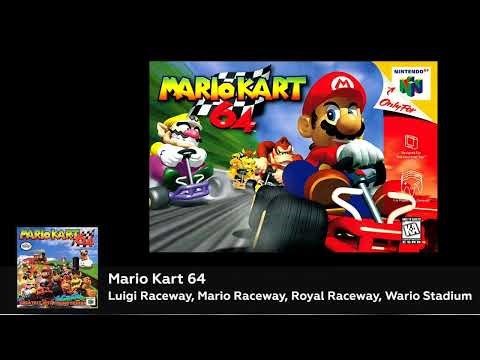 Mario Kart 64 - Luigi Raceway, Mario Raceway, Royal Raceway, Wario Stadium