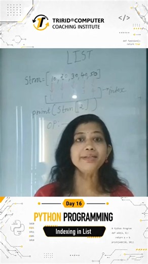 Day 16 Python Programming at TCCI - Indexing in List