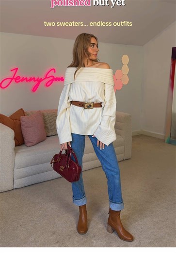 two sweaters… endless outfits✨🤭 @WeWoreWhat.