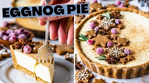 Recipe: https://www.piesandtacos.com/eggnog-pie/ Today I am showing you how to make this super pretty Eggnog Pie! This pie features a spiced gingerbread cookie crust, and a creamy and sweet eggnog filling. It's the perfect pie for the holiday season! | Pies and Tacos