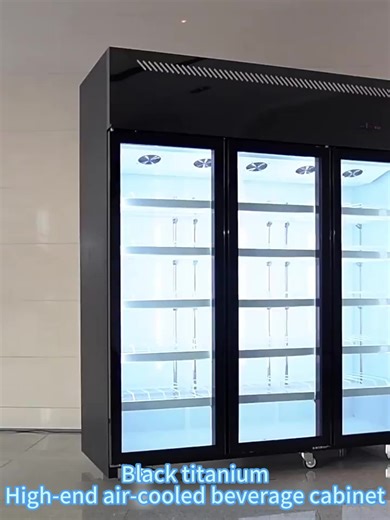 30 Cu.ft Commercial Single-Temperature Beverage Refrigerator with Glass Door LED Light 10 Shelves Stainless Steel Construction