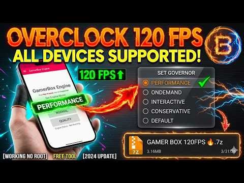120FPS + 120HZ Refresh Rate Game Booster All Devices || Overclock Android Performance No Root 🔥