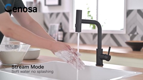 Touchless Kitchen Faucet Motion Sensor Hands Free Single Handle Kitchen Sink Faucet with Pull Down Sprayer Matte Black