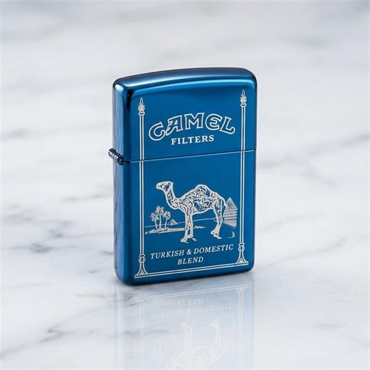 Camel Classic Blue Lighter – Vintage Metal Petrol Lighter, Retro Flint Wheel Pocket Lighter, Refillable Windproof Gift for Men - Etsy