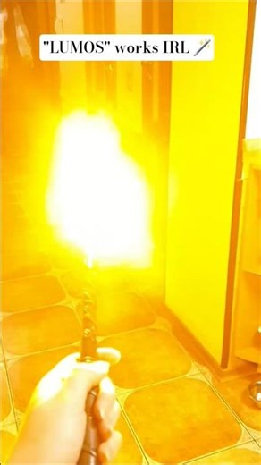 Proof of magic exists 🪄 Trying magic wand for the first time #harrypotter #magic wand #lumos #spell