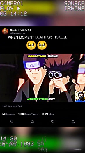 3rd Hokage Death ☠️ #naruto #3rdhokage
