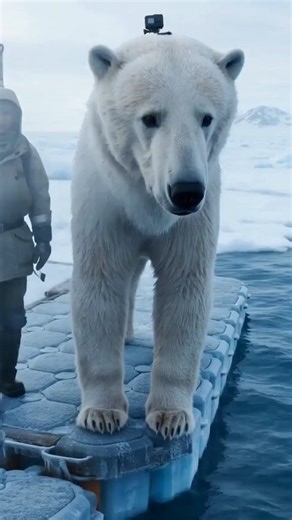 I’m a Polar Bear in the Arctic… I Found a Frozen War Machine 😱#pov #animals #gopro