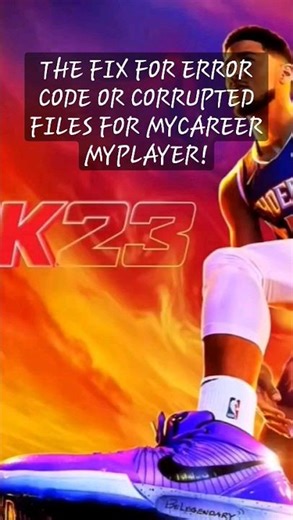 How to Fix Mycareer/MyPlayer Error Code or Corrupted File! How to Get It Back - NBA 2k23 /NBA 2k24
