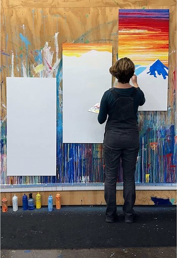 Exploring Color Blocking Techniques in Triptych Painting