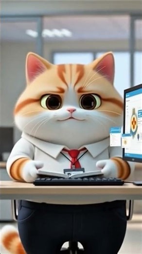 Office Life as a Cat 🐱😂 | Funny AI Cartoon Cat Video