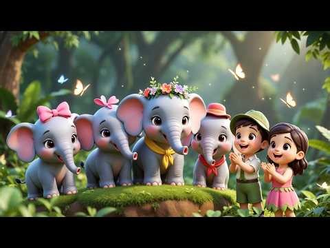 Five Little Dancing Elephants 🐘 | Stomp Stomp Stomp Song | Fun Nursery Rhymes & Kids Counting Songs