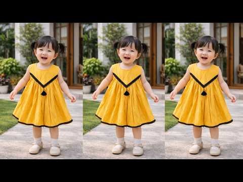 V shape yoke baby girl frock cutting and stitching tutorial| Easy baby frock cutting and stitching
