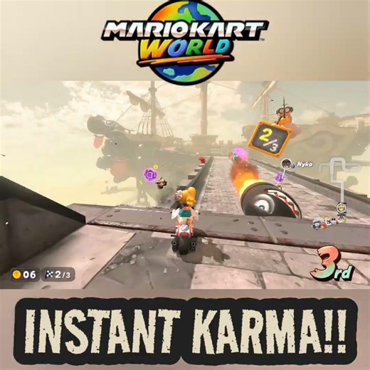 THAT'S WHAT I GET FOR SPAMMING ITEMS (Mario Kart World) #nintendoswitch2 #mariokart #nintendo #mk