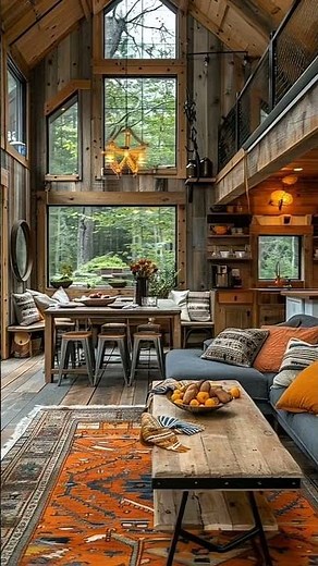 Cozy Cabin Living 🍂 | Rustic Interior Inspiration in the Woods