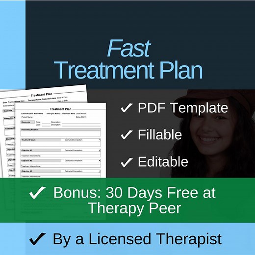 Treatment Plan Template for Therapists, PDF - Fillable & Editable, Printable, Social Workers, Psychiatrists, Mental Health, Counselors, Form - Etsy