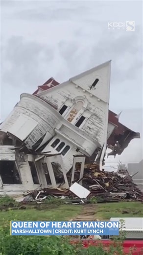 501K views · 5.1K reactions | Demolition has begun on the Queen of Hearts mansion in Marshalltown, Iowa, a historic property located just a few blocks west of downtown. The home's owner, who resides next door, expressed a desire to restore the mansion but acknowledged that the cost far outweighs its value. | KCCI | Facebook