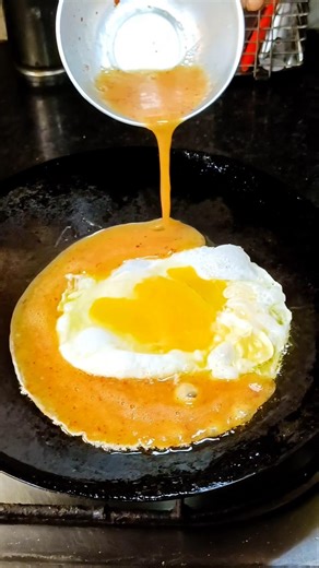ASMR Two Half Fried Eggs | Ultimate Satisfying Egg Fry. #ytshorts #shorts #shortsviral