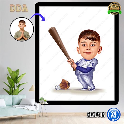Personalized Baseball Caricature | Custom Youth Sports Portrait (digital Download) - Etsy