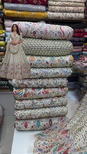 Pakistani Chiffon Lehenga with Multi-Embroidery