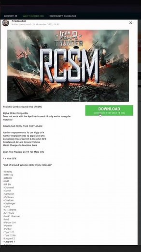 How to install sound mods #warthunder #wt #warthundershorts #warthundertanks #warthunderaviation