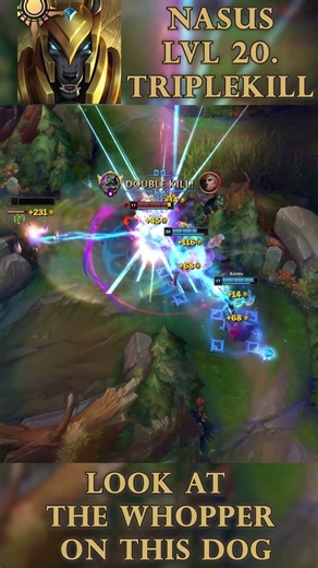NASUS LVL 20 TRIPLEKILL — RUNS THROUGH EVERYONE IN THE FIGHT | League of Legends #LoL #Shorts