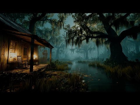 Swamp Sounds | Ambient Nature Sounds with Crickets, Frogs, Trickling Stream, Sleepy Night Forest