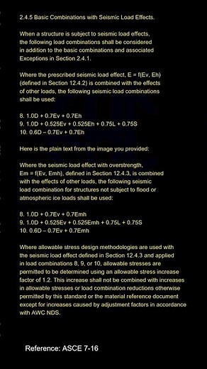 Basic Combinations with Seismic Load Effects