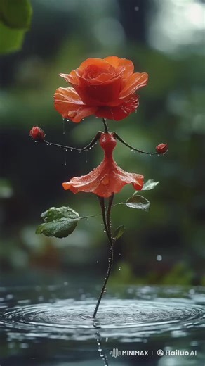 Dancing Flower Animation: AI Generated Rose