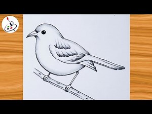 How to draw a Bird step by step||Simple Pencil Sketch||Easy Drawing ideas for Beginners