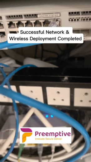 Preemptive Technofield | IT Services on Instagram: "🚀 Successful Network & Wireless Deployment Completed 🚀 Proud to share the successful deployment and commissioning of an enterprise-grade network infrastructure, successfully delivered by our team at Preemptive Technofield, with a strong focus on performance, security, and scalability. 🔧 Deployment Highlights: 🔹 Firewall: FortiGate – VLAN segmentation, DHCP services, Inter-VLAN routing, and secure LAN–WAN policies 🔹 Switching: Layer-2 switc