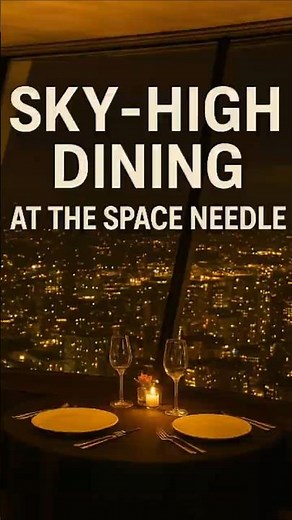 “Sky-High Dining at the Space Needle"#SpaceNeedle #Seattle #WorldsFair1962 #SkyHighDining