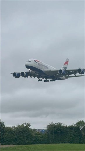 * ✈️ Airbus A380 Low Flyby | British Airways Giant in Action!😊 # #worldairways #aviation #video