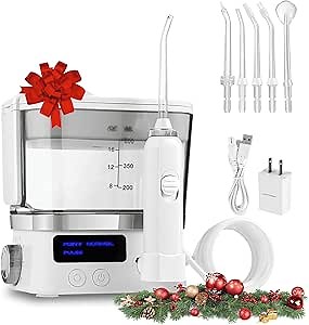 Family Oral Irrigator for Teeth Cleaning - Professional Water Flosser Benefits for Gums, Braces, Dental Care, Large 600ML Capacity Made for Family use