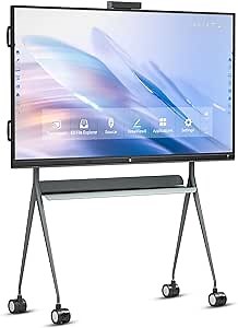 Smart Board，TIBURN HQ Board 75" R1-C Smart Whiteboard Interactive Touchscreen Computer, All-in-One Computer with Conference Camera for Classrooms and Businesses (Stand Included)